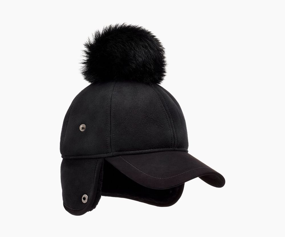 Ugg Hats Canada - Ugg Women's Leather Sheepskin Trapper Cap Black